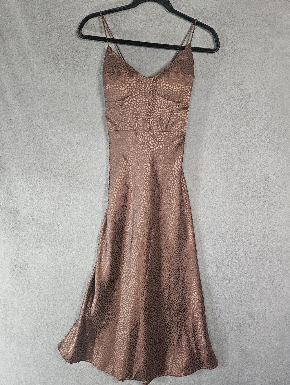 Runaway The Label Monrow Slip Dress 8 Cheetah Chocolate Brown Empire Waist NWT